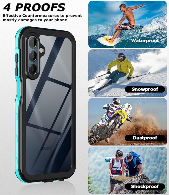 for Samsung Galaxy A16 5G Case IP68 Waterproof Built-in Screen Protector [Full Body Shockproof] Dustproof Underwater Protective Phone Case for Samsung A16 5G (Black)