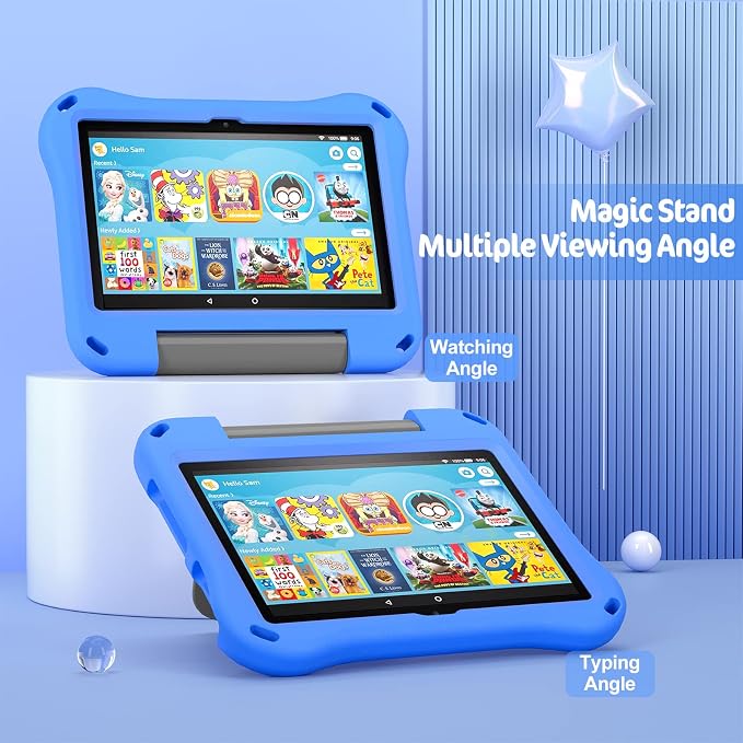 8 inch Tablet Case for Kids Incompatible with Lenovo DiHines Children Lightweight Shockproof Case with Stand Kid-Proof Cover with Handle.Blue