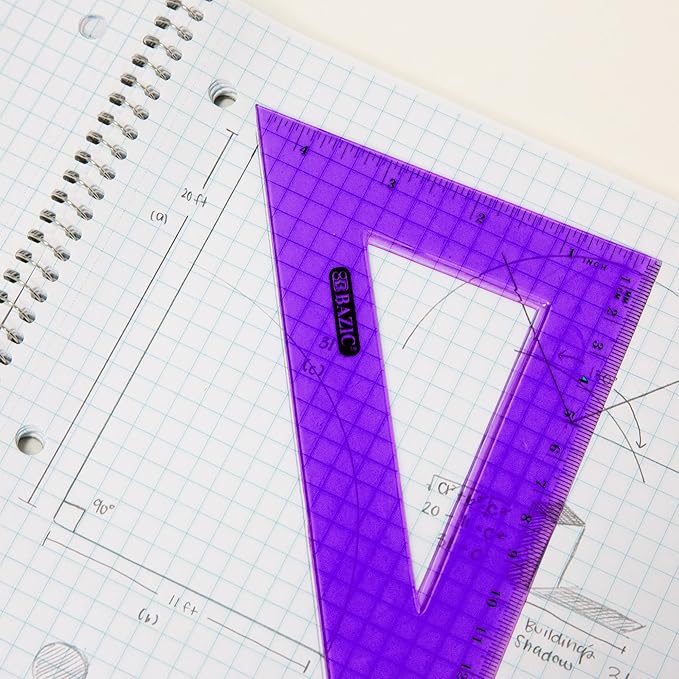 BAZIC 5-Piece Geometry Ruler Combination Sets