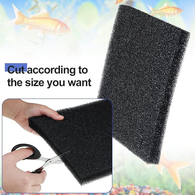Tondiamo 3 Pieces Aquarium Sponge Filter Pad Media Cut to Fit Foam