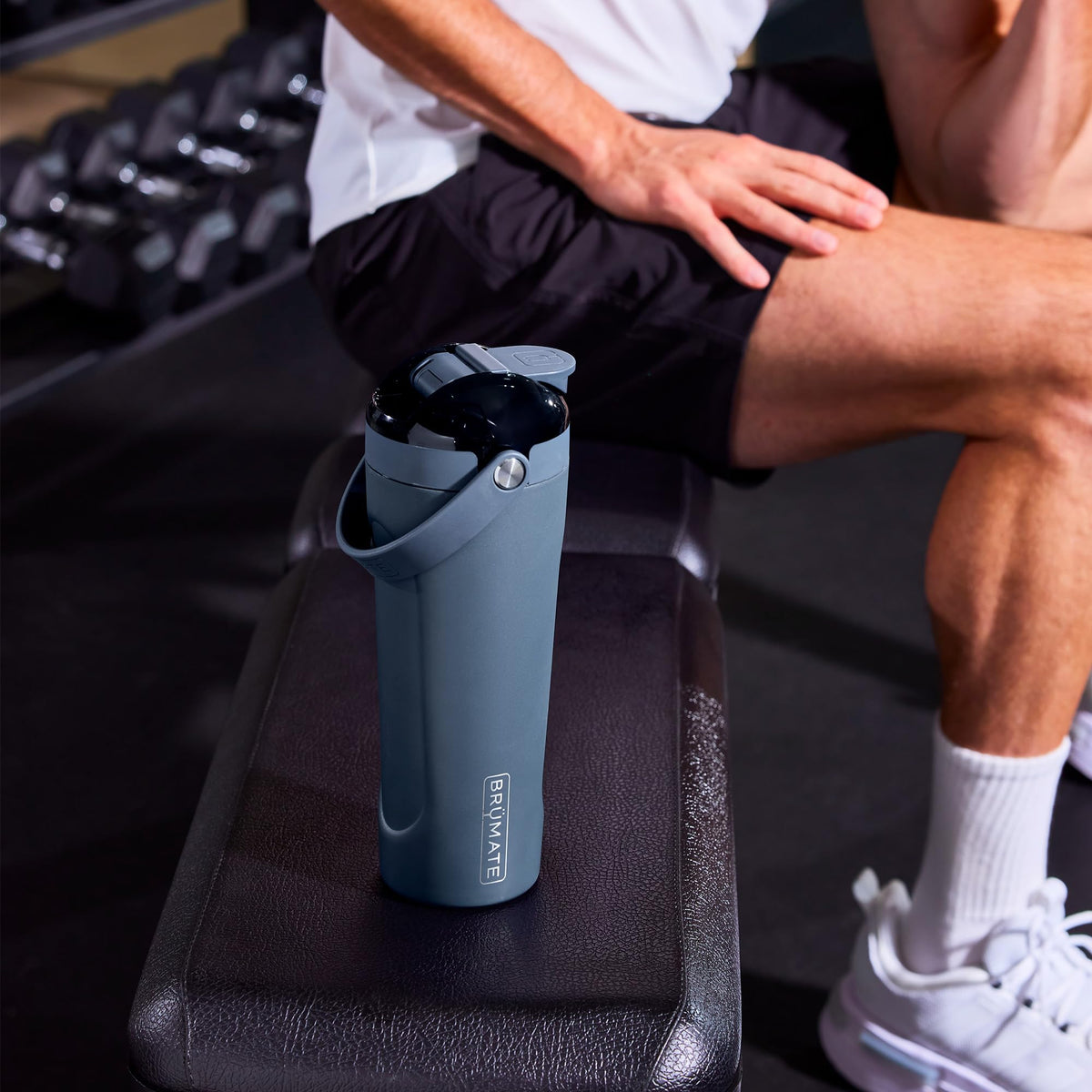 BrüMate MultiShaker Blender Shaker Bottle | 100% Leakproof Insulated Stainless Steel | Pre Workout and Protein Shaker Bottle for the Gym | 25oz (Lilac Dusk)