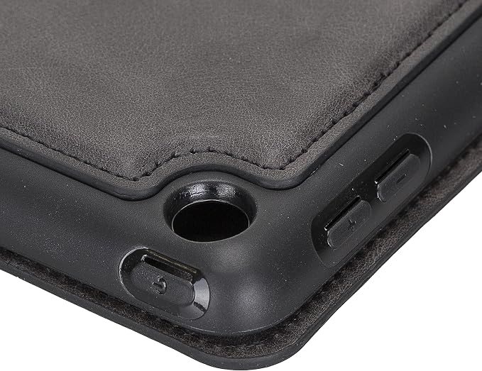 Genuine Leather Handmade iPad 10.2 Magnetic Closure Case with Separeted Compartments and Card Slots for Women &amp Men (8th Gen 2020) (7th Gen 2019) (Black)