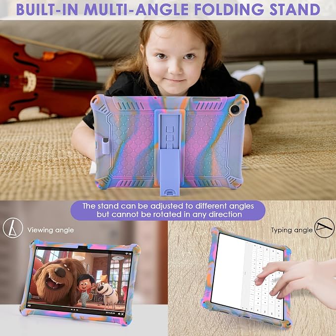 DETUOSI Silicone Case for Samsung Galaxy Tab A11+ Plus 11 Inch 2026/ Tab A9+ Plus 2024 Multi-Angle Foldable Tablet Cover with Adjustable Shoulder Strap &amp Stylus Pen Black
