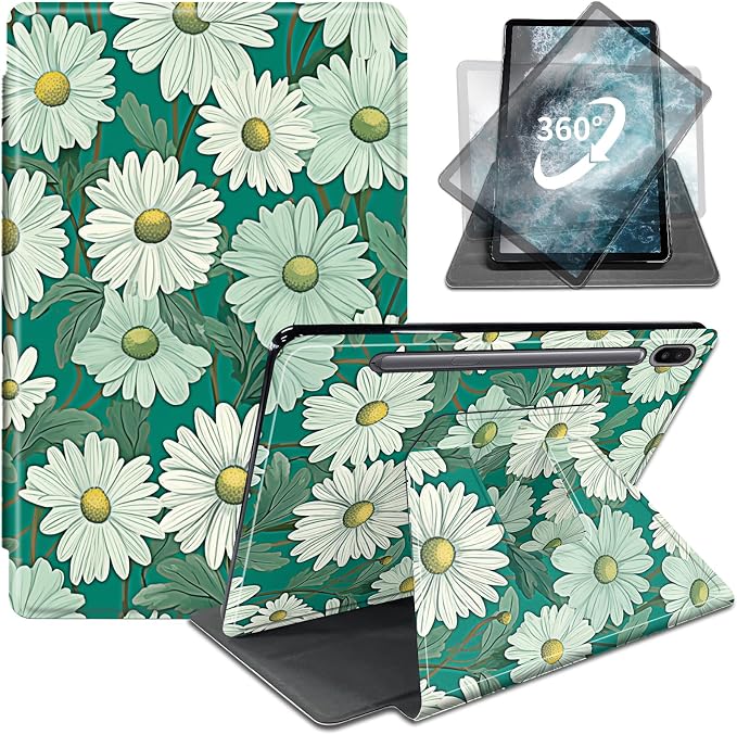 for Samsung Galaxy Tab S6 (10.5 inch) Tablet 2019 release-360 Degree Rotating Stand PU Leather Cover with Auto Wake/Sleep + S Pen HolderArt Butterfly