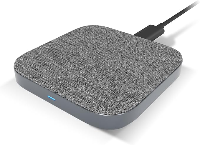 TechMatte Wireless Charger. Qi-Certified Fast Wireless Charging Pad for 7.5W iPhone Xs MaxXSXRX88+ and 10W Galaxy S10+S10S10ES9Note9 Textured Design (No AC Adapter 5foot Cable Included)