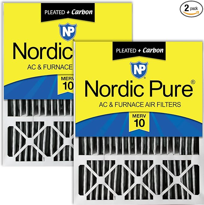 Nordic Pure 20x25x5 Lennox X6673 X6675 ReplacementÃ‚ AC Filter MERV 10 + Carbon