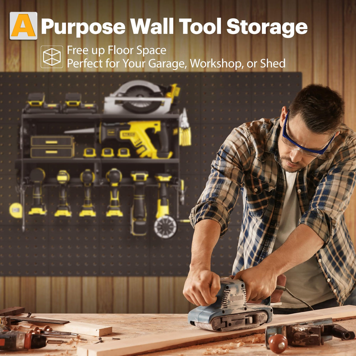 Spampur Power Tool Organizer Wall Mount with Charging Station