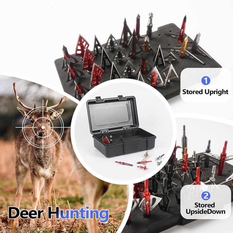 Smarkey Broadhead Storage Box Case for Compound Hunting Bow and Crossbow Accessory - 36PCS Stroage