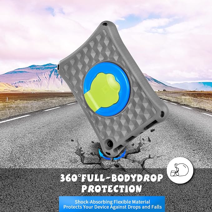 All-New Fire HD 10 Tablet Case for Kids(2023 Release)Incompatible with iPad SamsungLight Weight Shock Proof Handle Friendly 360 Rotating Grip Stand Kid-Proof Case (Green)