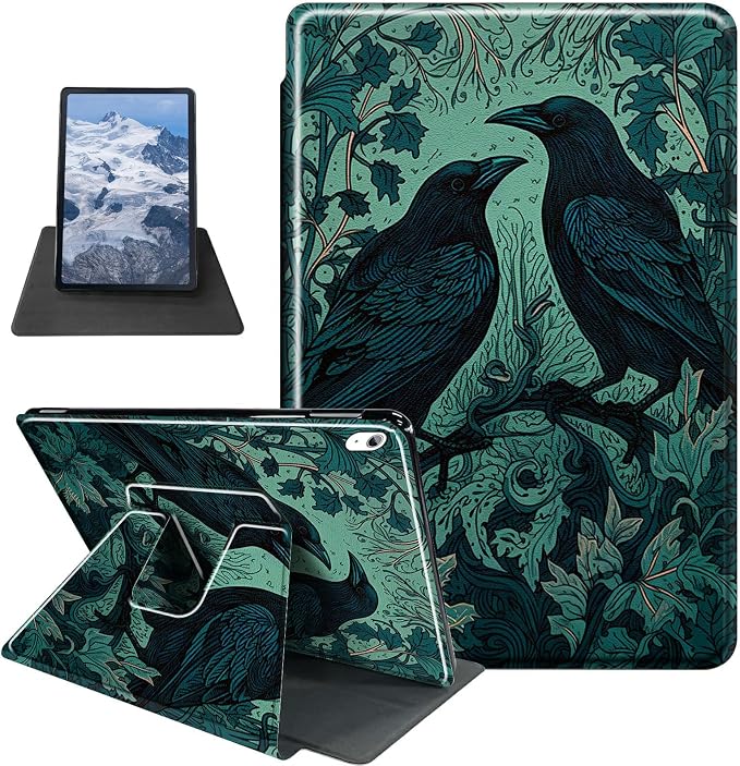 Astronaut Mushrooms Pattern Case for iPad 10.2 iPad 9th Generation 2021/ iPad 8th Generation 2020/ iPad 7th Generation 2019360 Degree Rotating Stand Protective Cover with Auto Sleep/Wake
