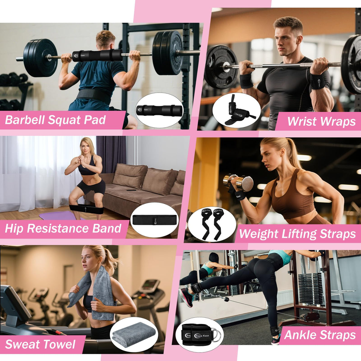TRACE KASA Barbell Pad Set: 10 PCS Gym Equipment Accessories