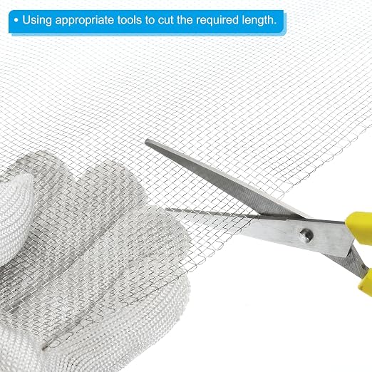 PATIKIL 40" L x 10" W Woven Wire Mesh, 12 Mesh 304 Stainless Steel Air Vent