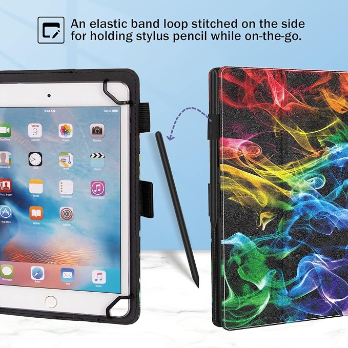 Dteck Universal Case (7.9 to 8.4) - Fold Stand Protective Flip Case for Apple iPad mini/Samsung Galaxy Tab 8.0 8.4 /Lenovo Tab 8 /onn. 100003561 8 Tablet Pro/Android Tablet 8 Inch (Blue Pink)