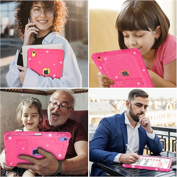 ZoneFoker Case for iPad 11-inch (A16) 2025 / iPad 10th Gen 10.9 inch 2022 Heavy Duty Shockproof Rugged Protective with Pencil Holder 11th / 10th Translucent Cover with Kickstand
