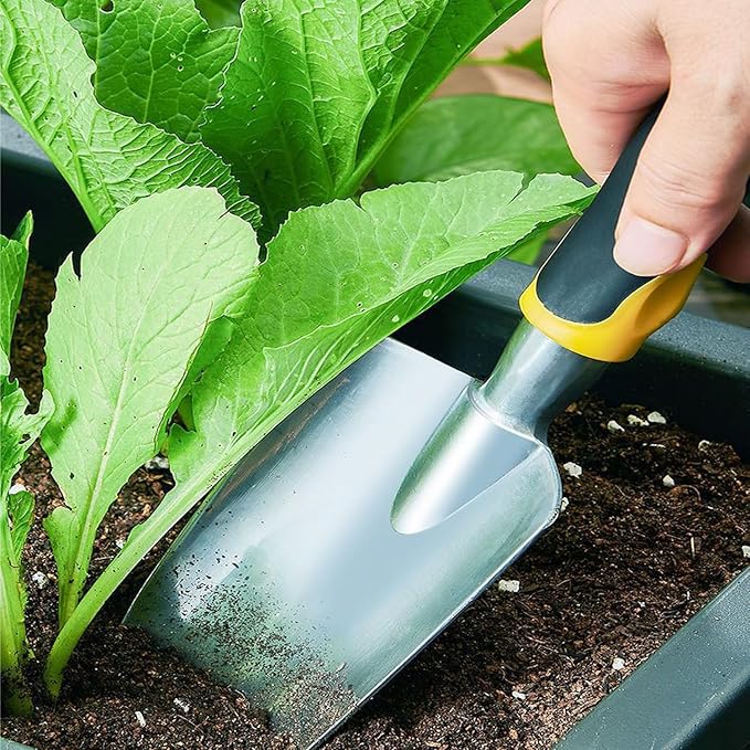 Garden Tool Shovel for Digging Gardening Trowel for Lawn Planting Alloy Spade Plastic Handle Anti Slippery