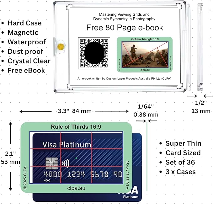 CLPA Full Photographic Viewfinder Set: All CLPA Photographic Viewfinder Tools for Art, Photography, & Video