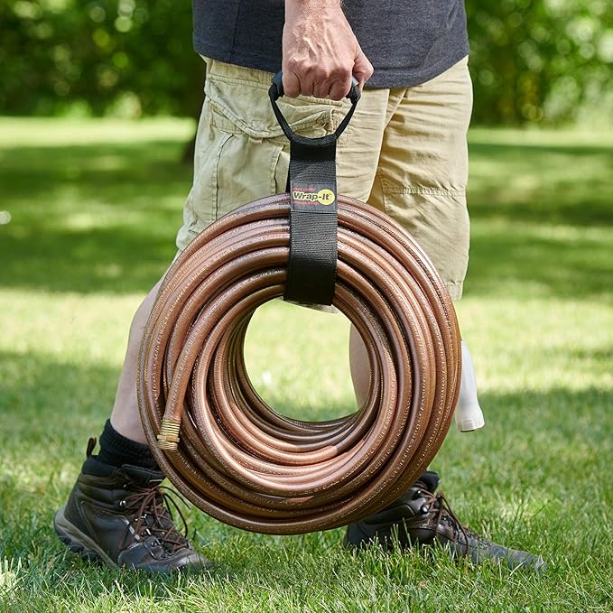 Easy-Carry Wrap-It Storage Straps - 28” (2-Pack) Blaze Orange – Heavy-Duty Hook and Loop Cord Carrying Strap, Hanger, and Organizer with Handle for Pool Hoses, Garden Hoses, Cords, Cables and More