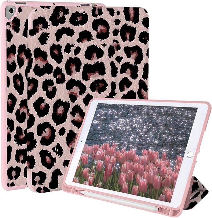 Case for iPad 9th/ 8th/ 7th Generation Case 10.2&amp10.5 Inch (2021/2020/2019 Release) Slim Lightweight Soft Trifold Back Cover with Pencil Holder &amp Auto Sleep/Wake CoverBeige Checkered