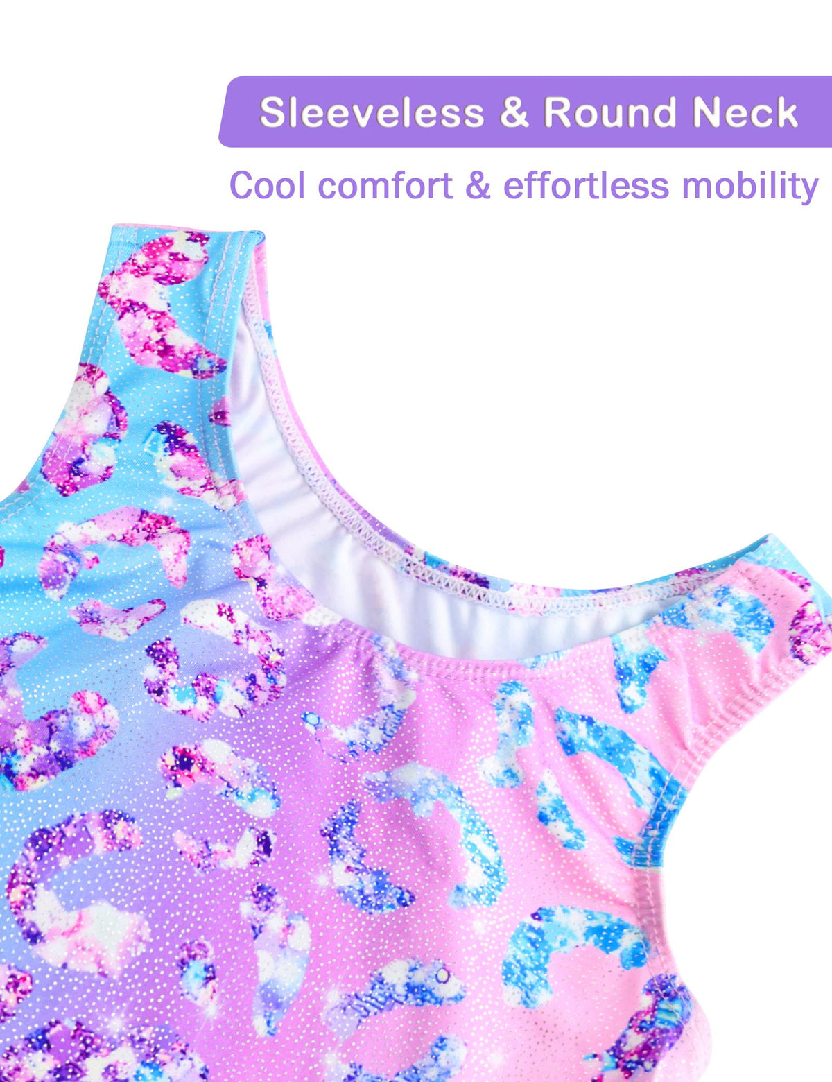 Kirinkylin Gymnastics Leotards for Girls 7 8 Years Pink Green Purple Leopard Print Training Unitard with Shorts