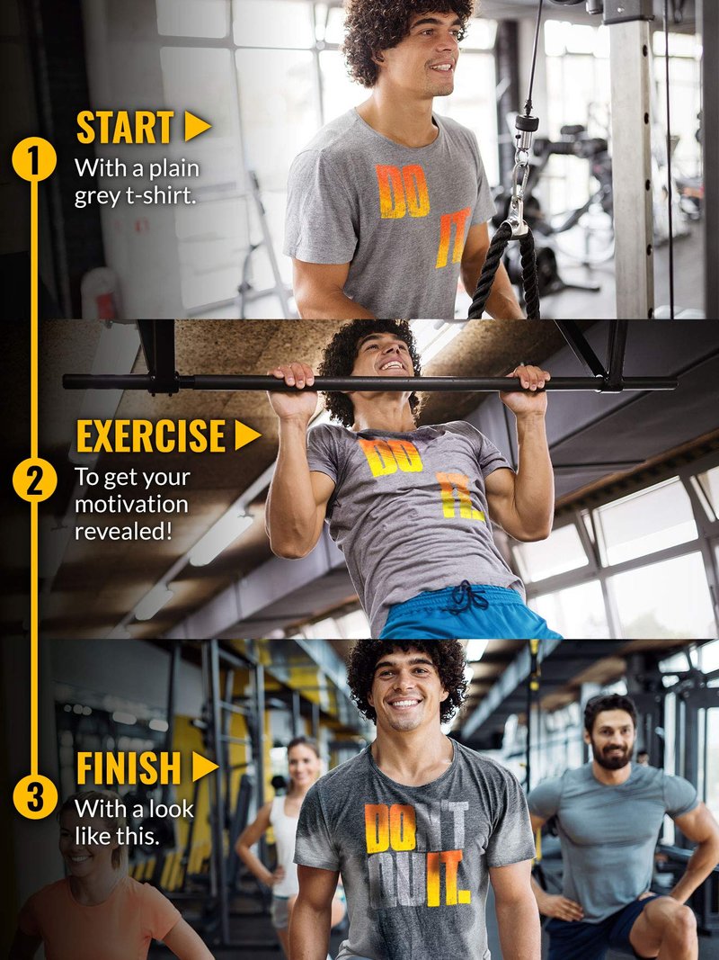 Actizio Men's Sweat Activated Funny Gym T-Shirt, Do It - Don't Quit, L