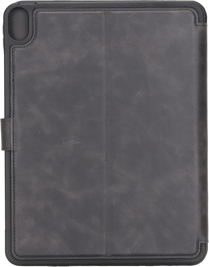 Genuine Leather Handmade iPad 10.2 Magnetic Closure Case with Separeted Compartments and Card Slots for Women &amp Men (8th Gen 2020) (7th Gen 2019) (Black)