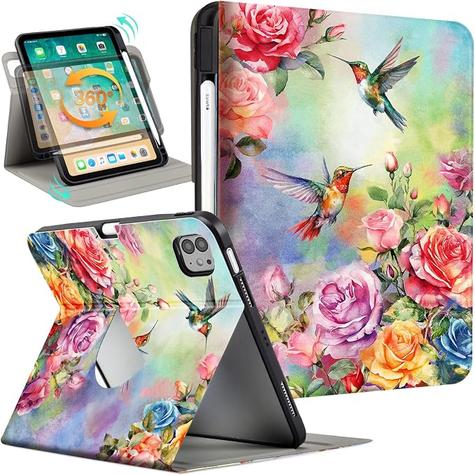 Lokigo Rotating Case for iPad Air 11 Inch M4/M3/M2 (2026/2025/2024) iPad Air 5th/4th Generation Case(2022/2020) iPad Pro 11 Inch 4th/3rd/2nd/1st Generation Cover 2022/2021/2020/2018 Turtle