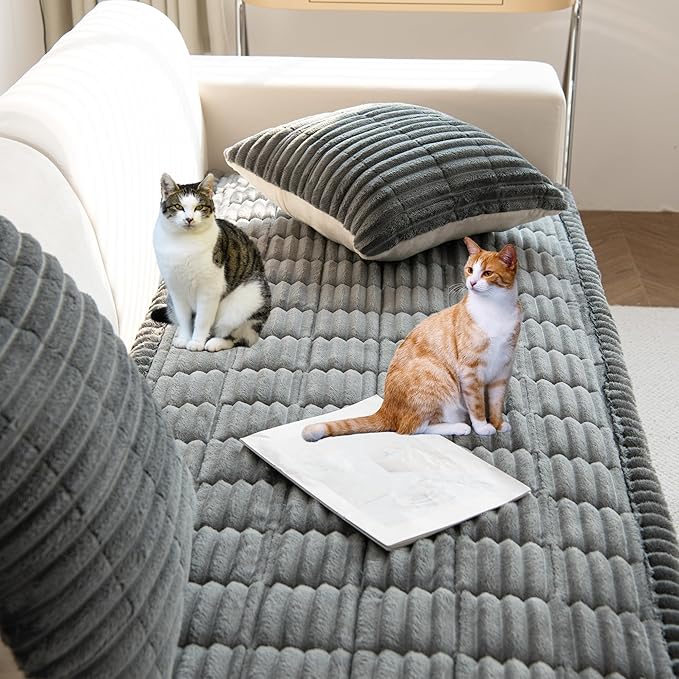 Mivnue Pet Couch Cover, Couch Covers for Dogs, Washable Dog Sofa Covers Couch Protector, Fuzzy Non Slip Couch Slipcover Pet Friendly