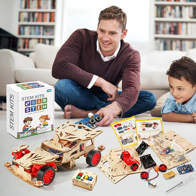 STEM Kits for Kids Age 8-10, STEM Toys for Boys 8-13, Remote Control Model Car Building Kits, Wood 3D Puzzles 8-12, Science Crafts Projects, Gifts for 8 9 10 11 12 13 14 Year Old Teen Boys Girls