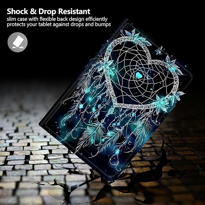 Case for Fire 7 2019/2017/2015Black Cat Purple Roses | DIGTIALL Slim Cover for Fire 7 Tablet 9th/7th/5th Gen 7.0 Folding Stand Protective Case Auto Sleep/Wake Smart Shell