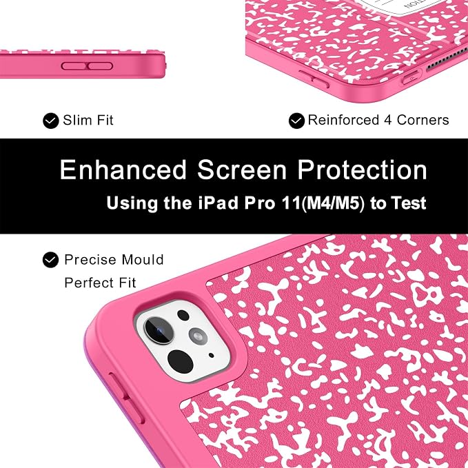Soke Case for iPad Pro 11 Inch (M5 2025/M4 2024) - Book Black | Built-in Apple Pencil Slot Auto Sleep/Wake Lightweight Protective Cover