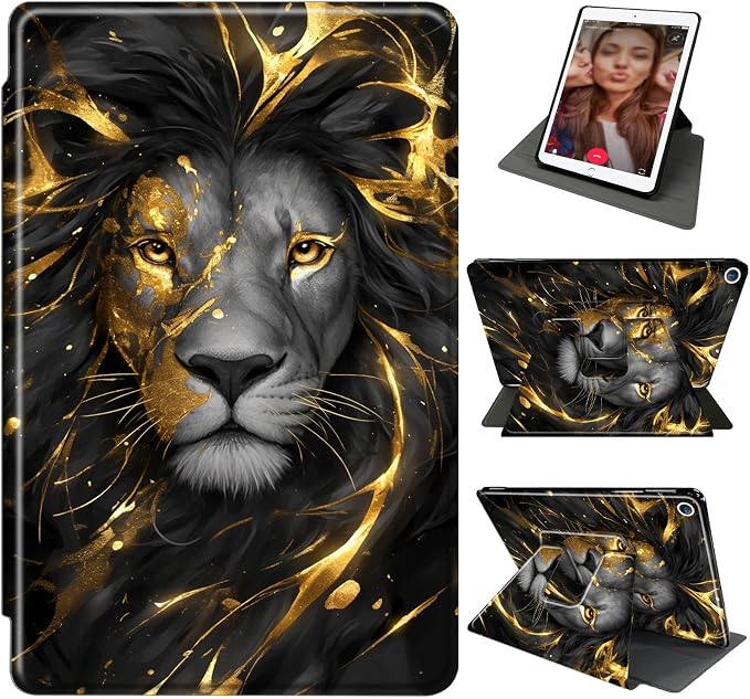for iPad 10.2 Rotating Case 360° Protection Adjustable Kickstand Cover for iPad 10.2 (7th8th9th Generation) Shockproof Durable Lightweight PU Leather for iPad 10.2 Stand Case Basketball