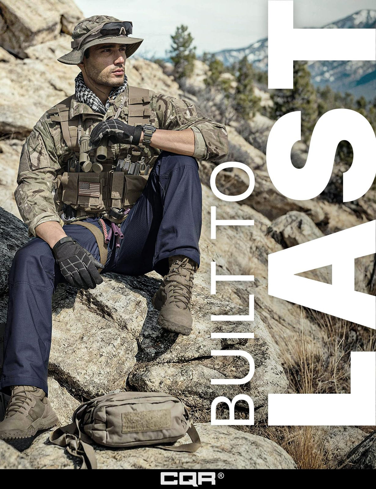 CQR Men's Tactical Pants, Water Resistant Ripstop Cargo Pants, Lightweight EDC Work Hiking Pants, Outdoor Apparel, Raider Police Navy, 36W x 30L