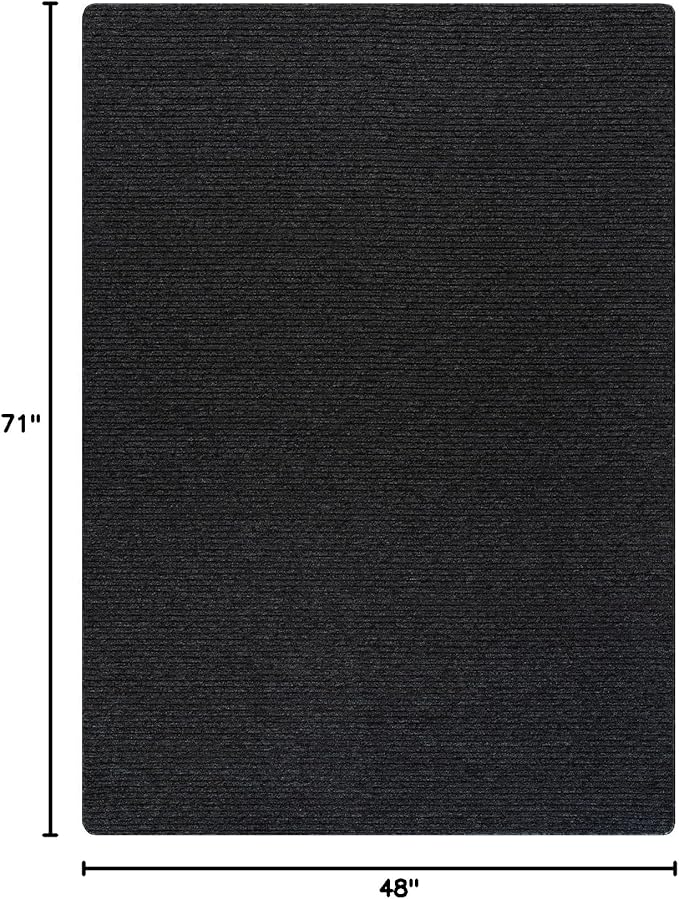 Non Slip Dark Gray Solid Rubber Back Thing Rug for Living Room 4x6 Area Rugs for Kitchen, Rugs for Bedroom, Stain Resistant Easy Cleaning Non Shedding Carpet Dark Gray 4 x 6