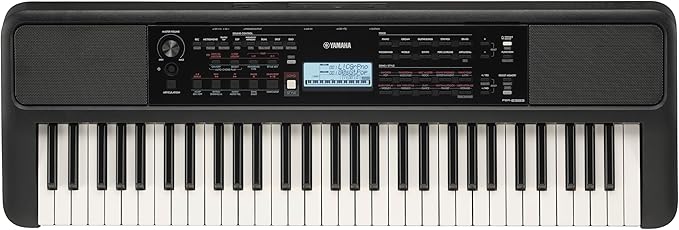 Yamaha 61 Touch Sensitive Keys Portable Keyboard for Beginners with Music Rest, Power Adapter PSR-E383