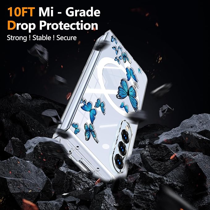 for Galaxy Z Fold4 CaseBuilt-in Magnet CircleWireless Charging | Military-Grade Shockproof case Cover for Samsung Galaxy Z Fold4Anagallis