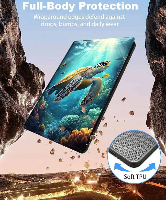for iPad 11th Generation (A16 2025) 11 / iPad 10th Gen 10.9 2022 Case 360° Rotating PU Leather Stand Cover with Auto Sleep/Wake Shockproof TPU Backl Raccoon Perched