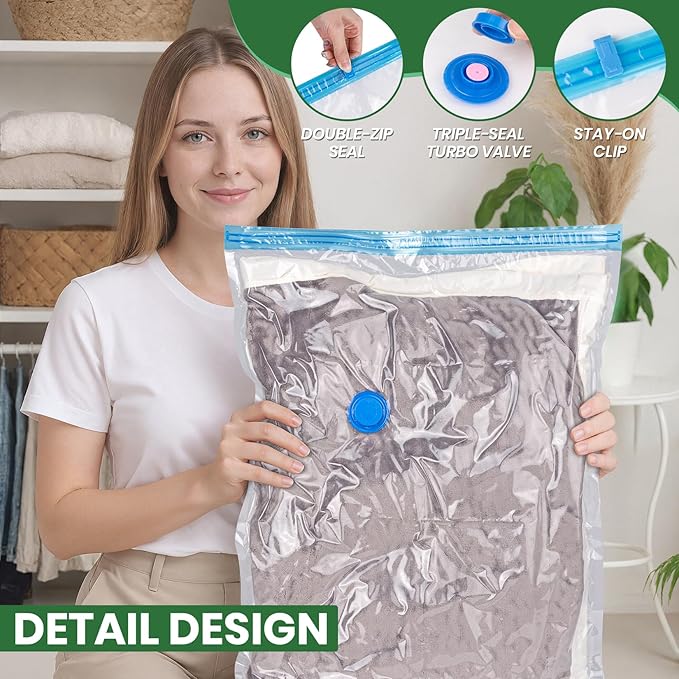 Vacuum Storage Bags,30Pack Vacuum Seal Bags with Electric Air Pump,Vacuumm Seal Bag for Clothing,Travel,Clothes,Comforters,Blankets,Pillows-6 Jumbo+6 Large+6 Medium+6 Small+6 Roll Up Space Saving Bag