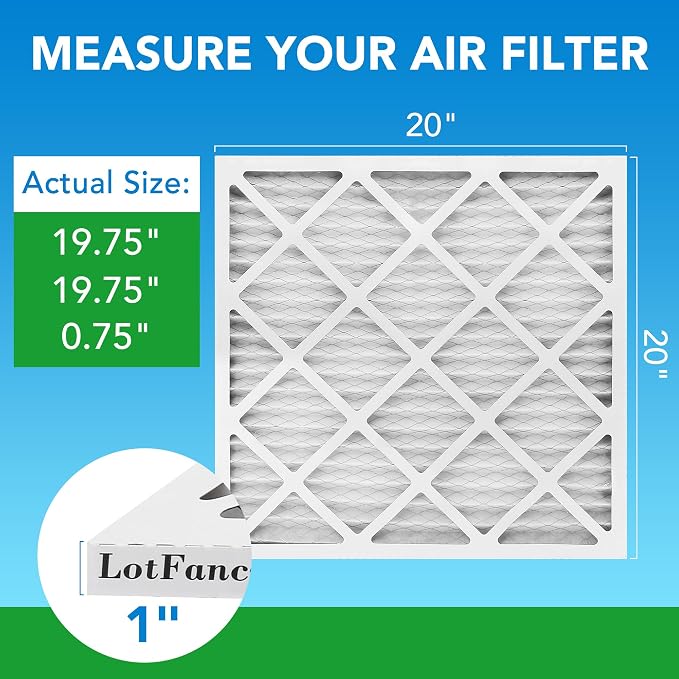 LotFancy 20x20x1 Air Filter MERV 13 4-Pack, Electrostatic Pleated HVAC Furnace