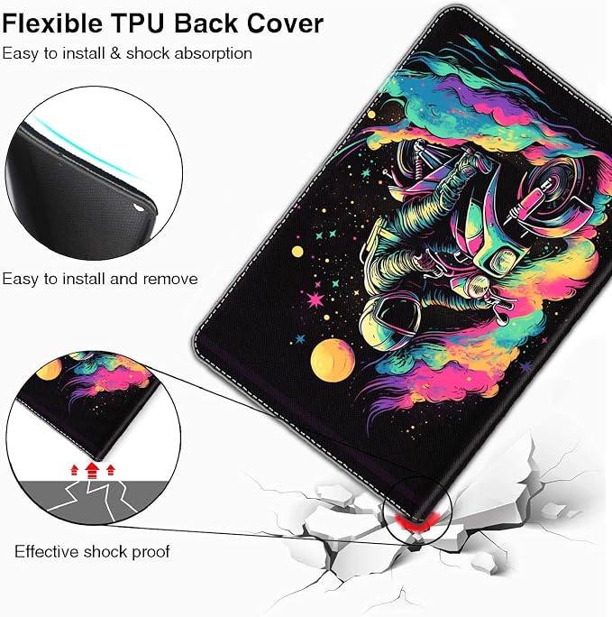 Case for iPad A16 11th Gen 11 Inch (2025) 10th Gen 10.9 Inch (2022) Model A3354 A3355 A3356 A2696 A2757 A2777 ，Slim Fit Standing Cover with Auto Sleep/Wake，Frog Playing Guitar