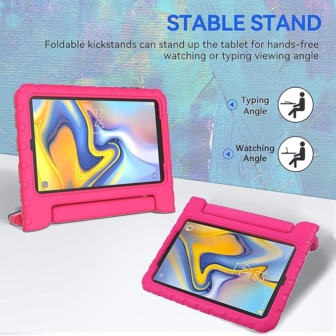 Kids Case for Samsung Galaxy Tab A 10.1(2019 Release)SM-T510/SM-T515 Black | Shockproof Lightweight Soft EVA Ergonomic Handle Foldable Viewing Stand for Kids Daily Use