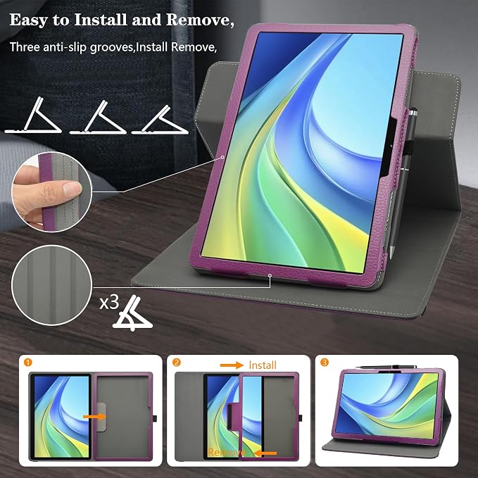 MAMA MOUTH for TCL NXTPAPER 14 Case360 Degree Rotary Stand with Cute Pattern Cover for TCL NXTPAPER 14 14.3 Tablet caseBlack