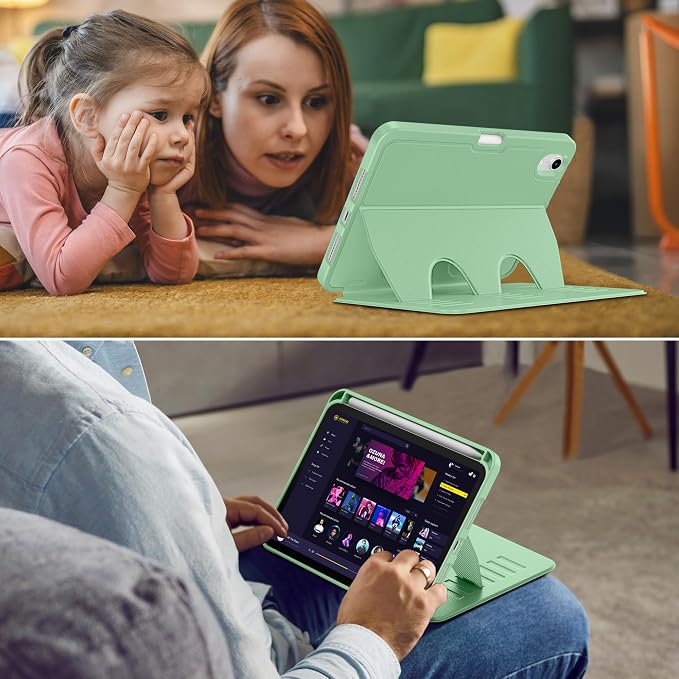 VIKESI Case for iPad mini 7 (A17 Pro) and iPad mini 6Multiple Angles Magnetic Stand CoverShockproof Soft BackPencil Holderand Auto Sleep/WakeBlack