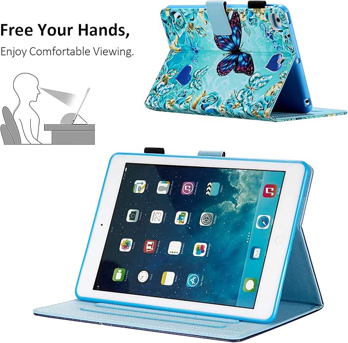 iPad mini Case FANCITY Mini 4 Mini 5 Mini 3/2/1 Smart Wake Sleep Case with Kickstand [Card Slot &amp Pen Holder] PU Leather Protective Cover for Apple iPad mini 4 Mini 5 2019 Mini 2/3 - Beach