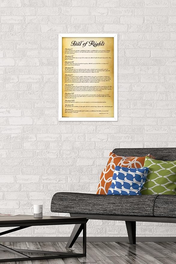 Trends International The United States of America - Bill of Rights Wall Poster, 14.725" x 22.375", White Framed Version