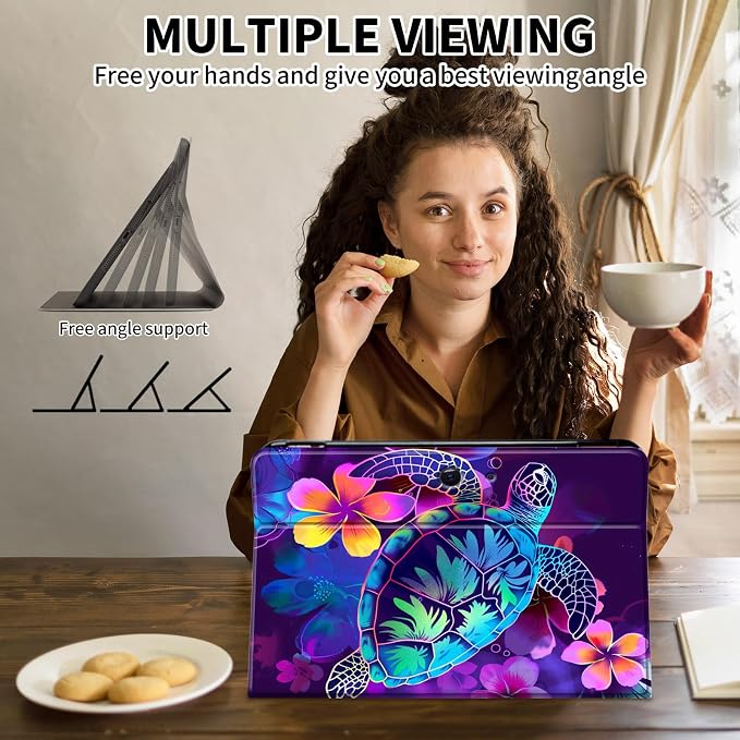 Case for Microsoft Surface Pro 11/10 / 9 13 InchPU Leather Cute Slim Folio Adjustable Stand Cover Case for Surface Pro 11th Edition AIArt Red Dragonfly