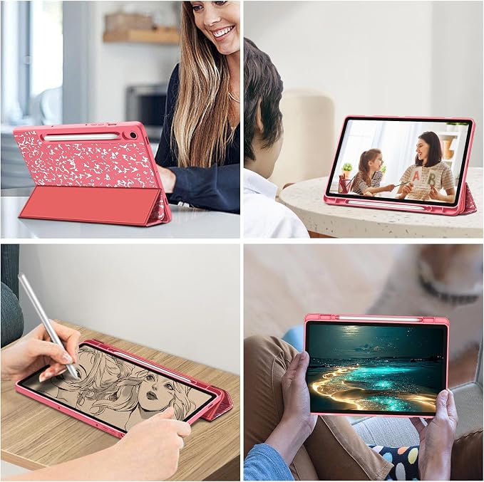 Fintie Slim TPU Case for Samsung Galaxy Tab S10 Lite/S10 FE/S9 FE 5G 10.9 | Tri-Fold Viewing Stand Full Protection S Pen Holder Auto Sleep Wake Black