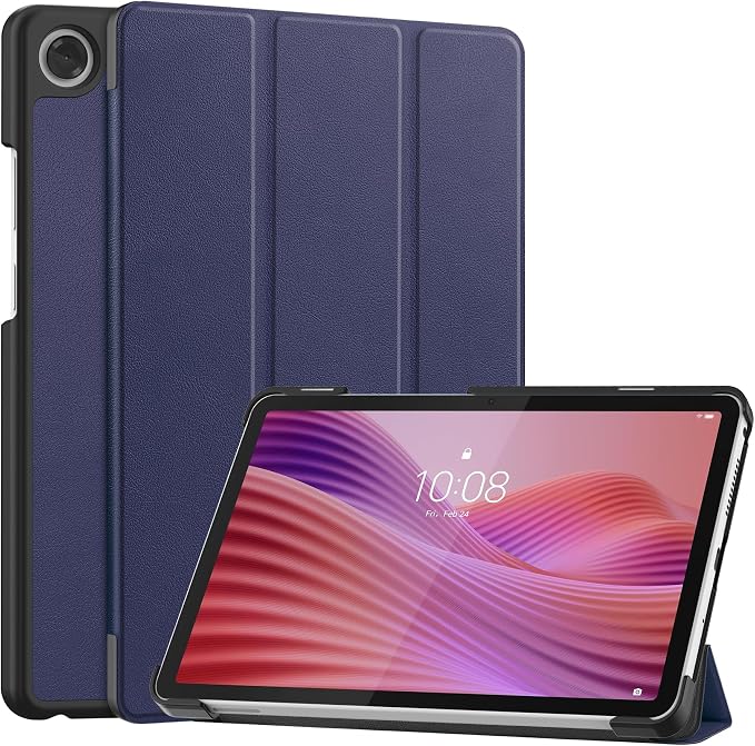 Smart Case for Lenovo Tab One / K9 8.7 Inch 2025 TB305XU/TB305FU Lightweight Trifold Stand Cover Auto Wake Sleep Blackish Green