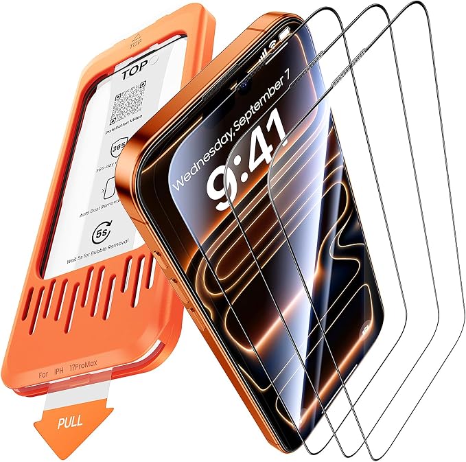 3-Pack for iPhone 16 Plus/15 Plus Screen Protector Privacy 9H+ Tempered Glass Scratch &amp Drop Resistant Smooth &amp Clear Easy Installation Full Coverage