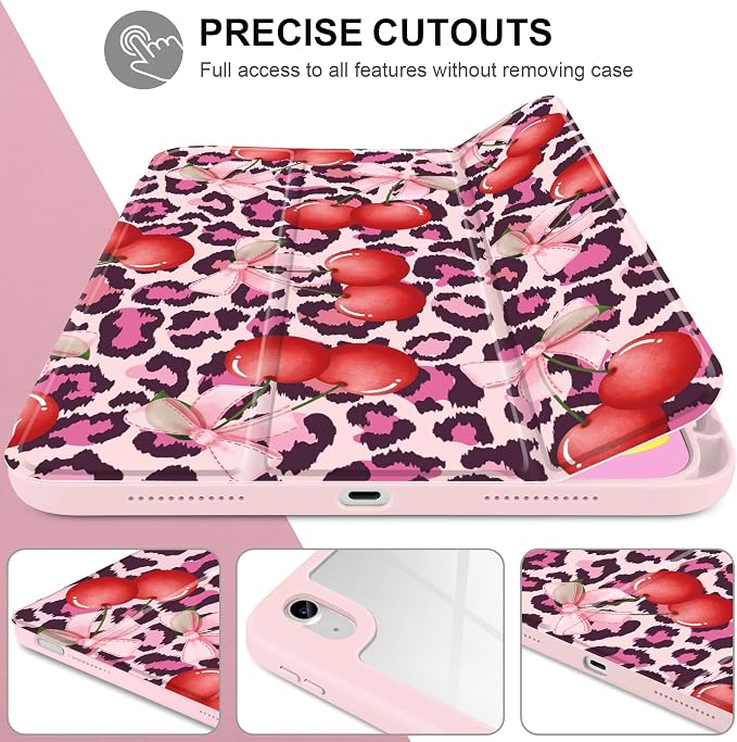 Case for iPad (A16) 11th Generation 11 inch 2025 /iPad 10th Gen 10.9 2022 - Aesthetic Cute Preppy Design Trifold Cover with Soft TPU Bumper Clear Back Auto Sleep/Wake Waves