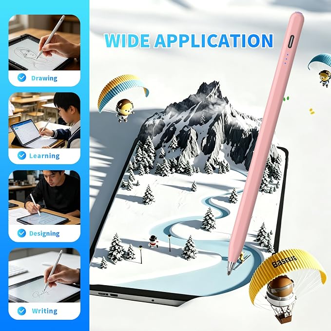 Galaxy Tab A11+ Stylus Pen for Samsung Table A11/A9+/A9 Drawing Stylus for Android Tablets Precise Writing PencilFast ChargingAuto SleepButton on/Off (Black)